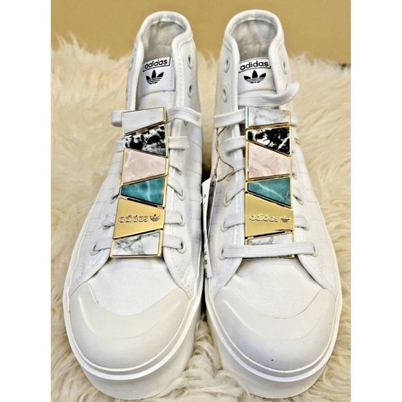 NEW ADIDAS NIZZA BONEGA MID WHITE GOLD 2022 2023 SNEAKERS SHOES WOMENS 9 - Picture 5 of 7